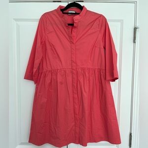 TUCKERNUCK Pink Cotton Royal Shirt Dress NWOT